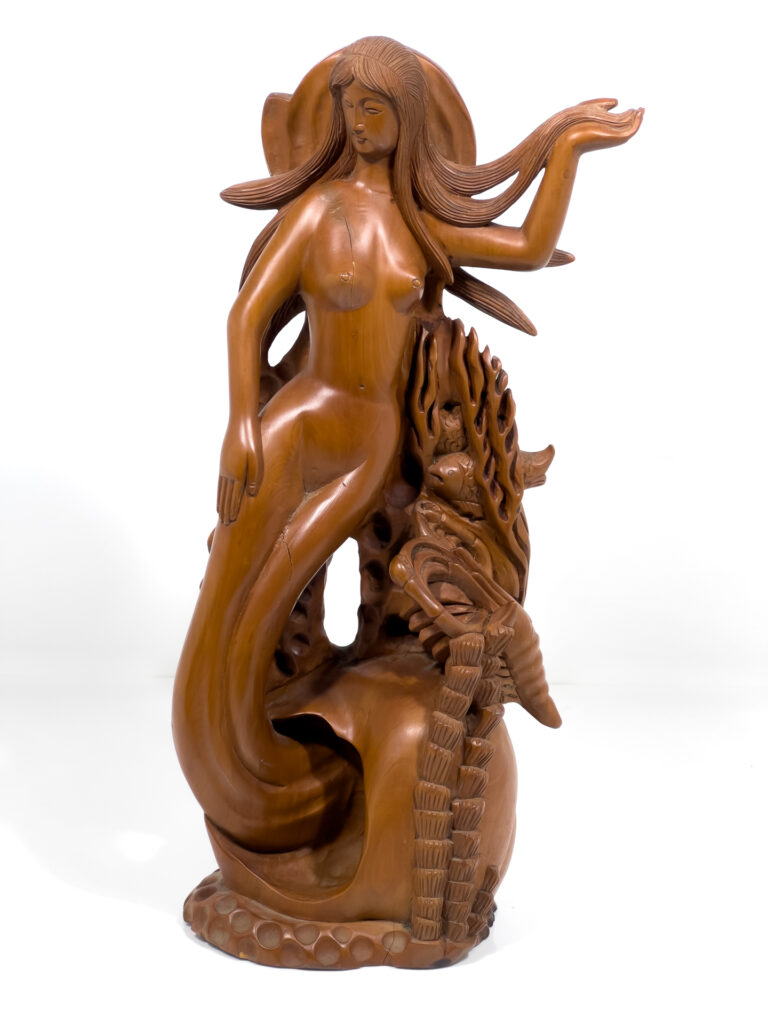 Chinese Boxwood Carved Mermaid