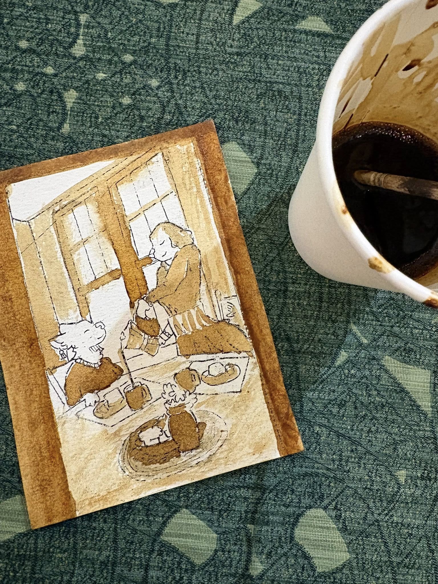 Coffee Walk craft, paint with coffee